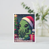 Cartes Pour Fêtes Annuelles Kawaii Cthulhu Noël - Joyeux Cthulhumas (Debout devant)