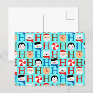 Cartes Pour Fêtes Annuelles Kawaii Noël Ho Ho Ho Motif