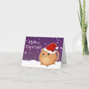 Cartes Pour Fêtes Annuelles Kawaii noël orange tabby chaton chaton