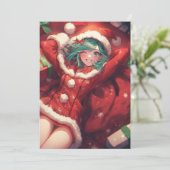 Cartes Pour Fêtes Annuelles Kawaii Noël présente des cadeaux Père Noël Anime G (Debout devant)