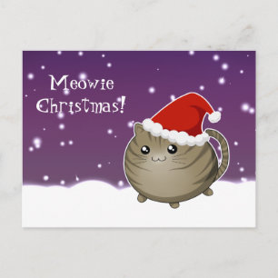 Cartes Pour Fêtes Annuelles Kawaii noël tabby brun chaton chaton chaton
