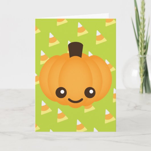 Cartes Pour Fêtes Annuelles Kawaii Pumpkin (Devant)