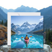 Cartes Pour Fêtes Annuelles Kayaking in Mountains Blank