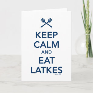 Cartes Pour Fêtes Annuelles Keep Calm and Eat Latkes