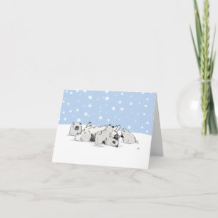 Cartes Pour Fêtes Annuelles Keesies dans la neige Keeshond Christmas Custom