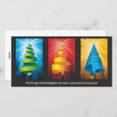 Cartes Pour Fêtes Annuelles kerstbomen gemaakt van lint (Devant / Derrière)