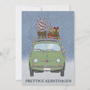 Cartes Pour Fêtes Annuelles Kerstdagen Dutch Christmas Green Fiat 500
