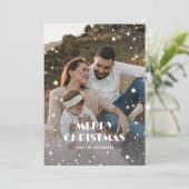 Cartes Pour Fêtes Annuelles Khaki Buffalo Plaid Neige Stars Photo Noël (Debout devant)