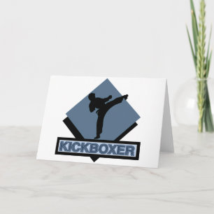 Cartes Pour Fêtes Annuelles Kickboxer diamant bleu
