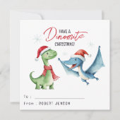 Cartes Pour Fêtes Annuelles Kids Classroom Dinosaur Christmas Holiday (Devant)