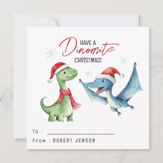 Cartes Pour Fêtes Annuelles Kids Classroom Dinosaur Christmas Holiday (Devant)