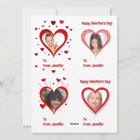 Cartes Pour Fêtes Annuelles Kids Wooly Critters 4xValentine's Day Card (Dos)