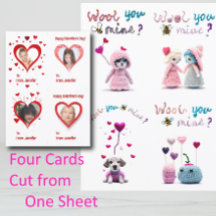 Kids Wooly Critters 4xValentine's Day Card
