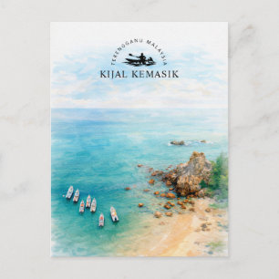 Cartes Pour Fêtes Annuelles Kijal Kemasik Terengganu Malaisie Aquarelle