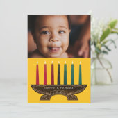 Cartes Pour Fêtes Annuelles Kinara illustré de photo de famille Kwanzaa (Debout devant)