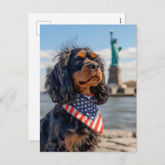 Cartes Pour Fêtes Annuelles King Charles Cocker Spaniel in New York (Devant / Derrière)