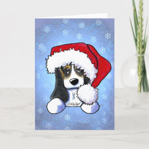 Cartes Pour Fêtes Annuelles KiniArt Christmas Basset Hound