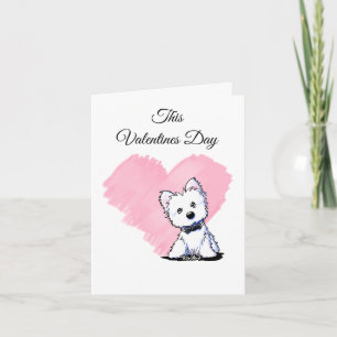 Cartes Pour Fêtes Annuelles KiniArt Saint-Valentin noeud papillon Westie