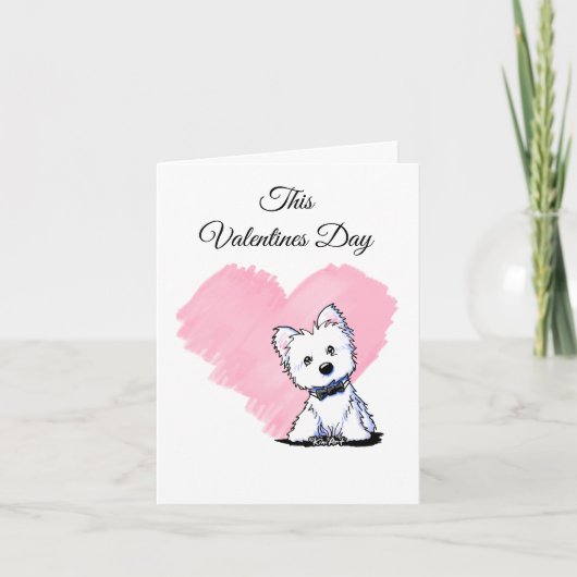 Cartes Pour Fêtes Annuelles KiniArt Valentine Westie Bowtie (Devant)