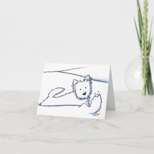 Cartes Pour Fêtes Annuelles KiniArt Westie Neige Plow