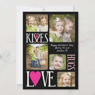 Cartes Pour Fêtes Annuelles Kiss Love Hugs Valentine's Day Photo Collage Card