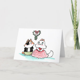 Cartes Pour Fêtes Annuelles Kit et Angora sous le faux-pied