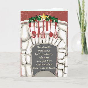 Cartes Pour Fêtes Annuelles Kitchen cooking utensils funny culinary Christmas