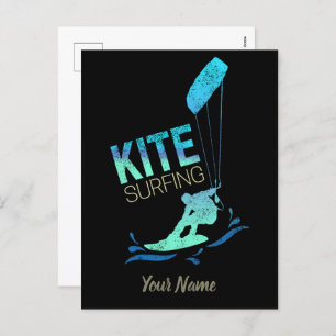 Cartes Pour Fêtes Annuelles Kitesurf Vintage Kiteboarder Kite Surf