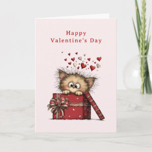 Cartes Pour Fêtes Annuelles Kiton de dessin animé mignon avec la Saint-Valenti