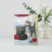 Cartes Pour Fêtes Annuelles Kitten à Père Noël Boot (Debout devant)