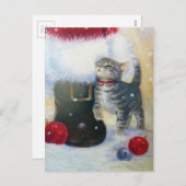 Cartes Pour Fêtes Annuelles Kitten à Père Noël Boot (Devant / Derrière)