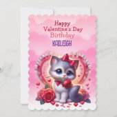 Cartes Pour Fêtes Annuelles Kitten Heart Anniversaire Saint-Valentin (Devant)