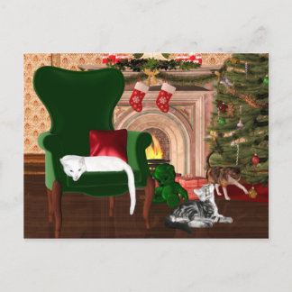 Cartes Pour Fêtes Annuelles Kitty cat Noël