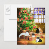 Cartes Pour Fêtes Annuelles Kitty cat Noël (Devant / Derrière)