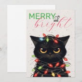 Cartes Pour Fêtes Annuelles Kitty Christmas Lights (Devant / Derrière)