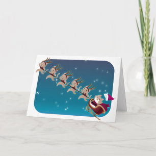 Cartes Pour Fêtes Annuelles Kitty Père Noël et équipage