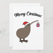 Cartes Pour Fêtes Annuelles Kiwi de Noël (Devant / Derrière)