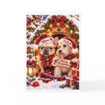 Klaus & Lucky Joyeux Noël Amoureux de Chien Fêtes 