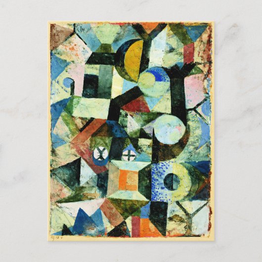 Cartes Pour Fêtes Annuelles Klee - Composition à mi-lune jaune (Devant)