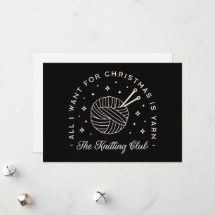 Cartes Pour Fêtes Annuelles Knit club tricot vacances drôle fil