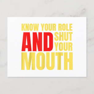 Cartes Pour Fêtes Annuelles know your role and shut your mouth American footba