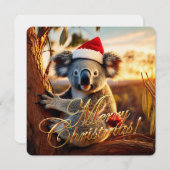 Cartes Pour Fêtes Annuelles Koala assis à Gumtree Joyeux Noël (Devant / Derrière)