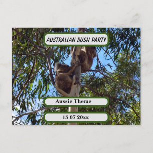 Cartes Pour Fêtes Annuelles Koala Bear Aussie Bush Party Australie Style,