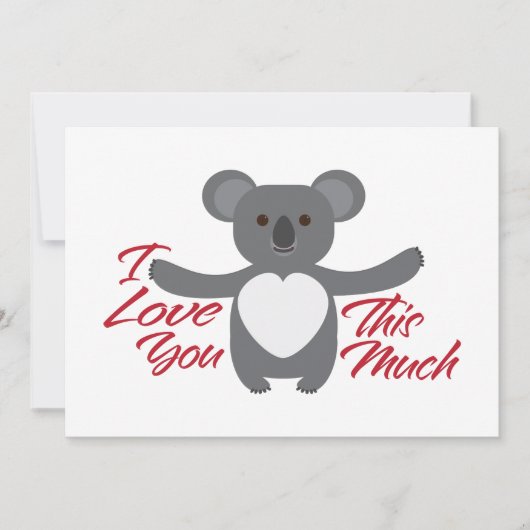 Cartes Pour Fêtes Annuelles Koala Bear Je T'Aime Autant (Devant)