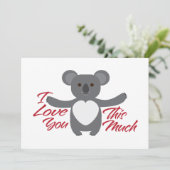 Cartes Pour Fêtes Annuelles Koala Bear Je T'Aime Autant (Debout devant)