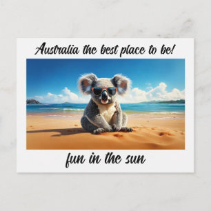Cartes Pour Fêtes Annuelles Koala plage de sable Australie le meilleur endroit