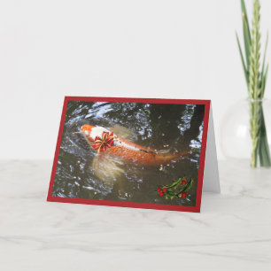 Cartes Pour Fêtes Annuelles Koi décoratif avec arc et saint pour les vacances