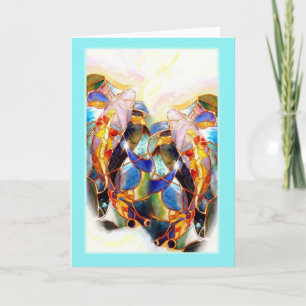 Cartes Pour Fêtes Annuelles Koi Fish Lovers Romantic Summer Grey Card