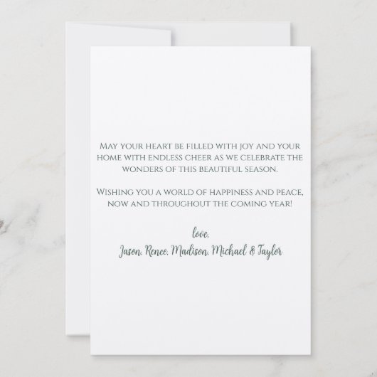 Cartes Pour Fêtes Annuelles Kraft Paper Joy to the World Wreath (Dos)