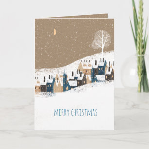 Cartes Pour Fêtes Annuelles Kraft Rustic Nordouses Snowy Mountain Village